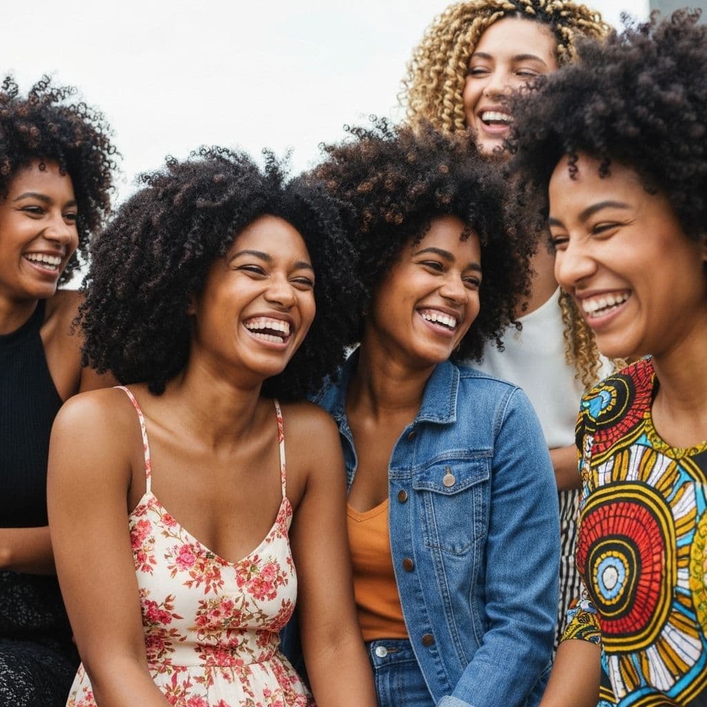 Diverse women with natural hair